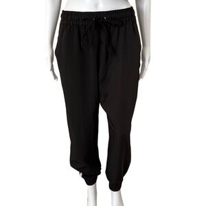 Walter Baker Black White Stripe Elastic Waist Jogger Pant Size M